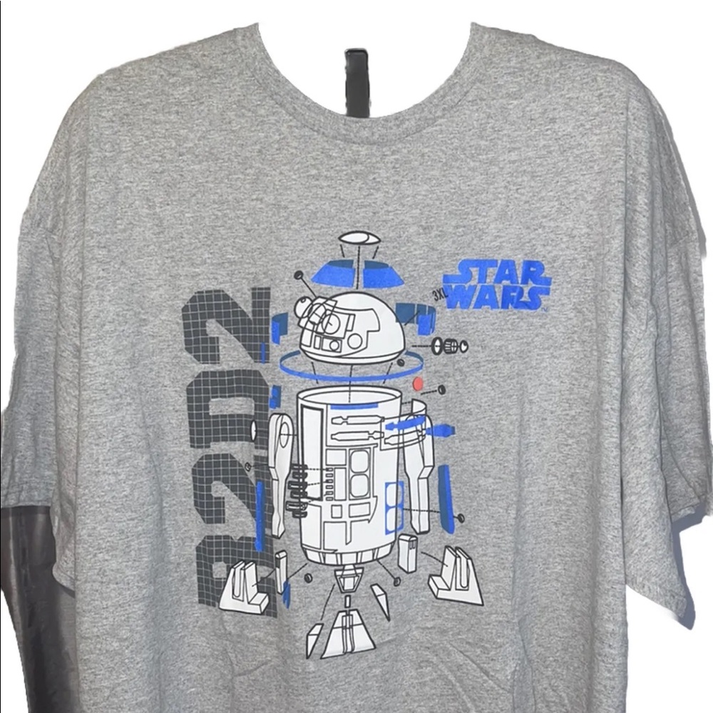 Star Wars R2D2 Cotton Tee Shirt,Heather Gray
